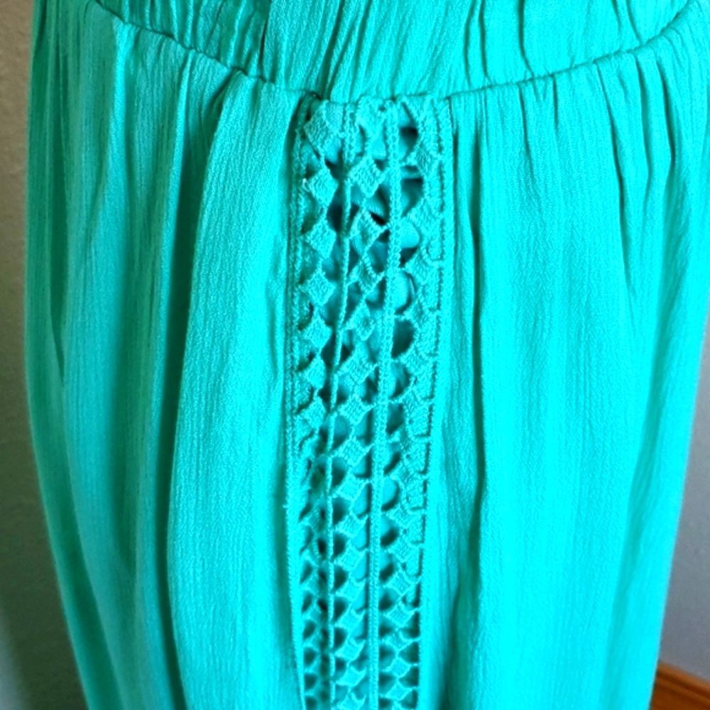 Sugarmint Lace Maxi Skirt Aqua Green Size Medium View 6